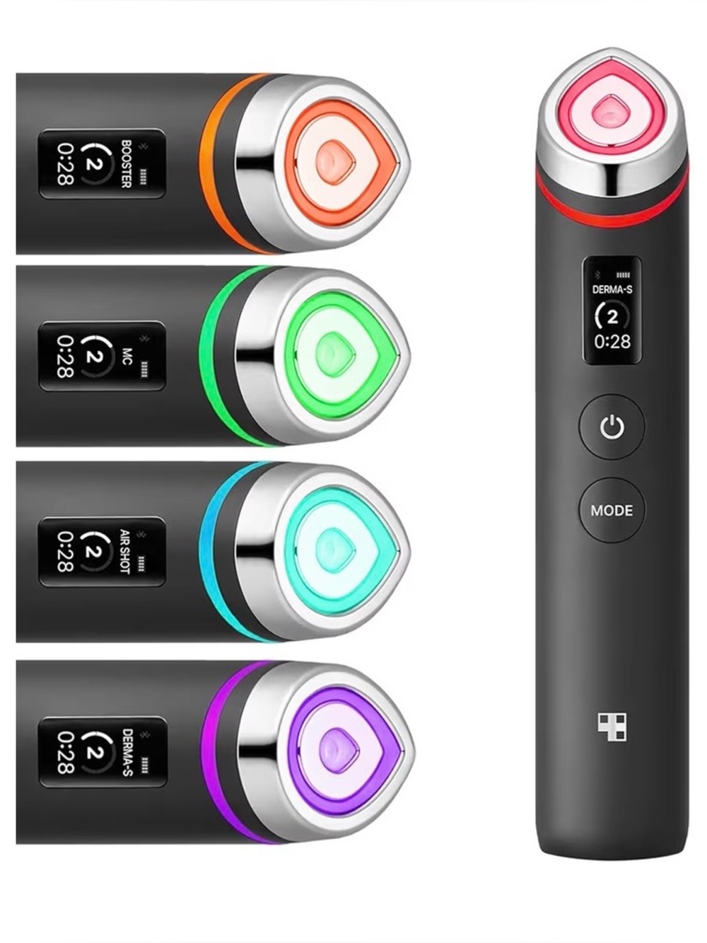 DERMA-S Multi-Mode Facial Pore Cleaner - Black with Color LED Accents